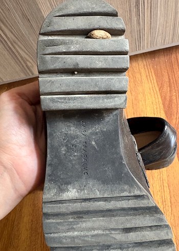 Siyah Deri Tokalı Kadın Loafer - Görsel 3