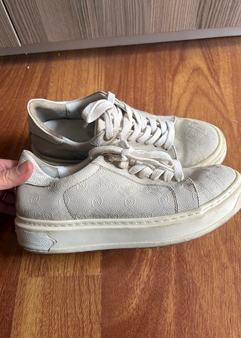 Bej Minimalist Kadın Platform Spor Ayakkabı - Görsel 2