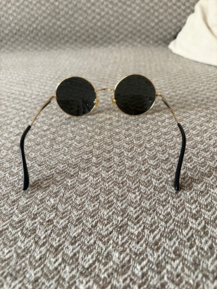 Gold Renkli Parlak Yuvarlak Kadın Güneş Gözlüğü - Görsel 3