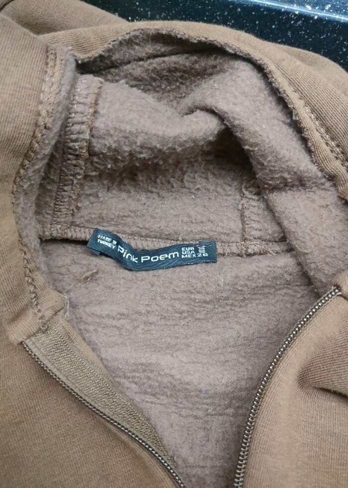 Oversize Kapüşonlu Sweatshirt Kahverengi  - Görsel 4