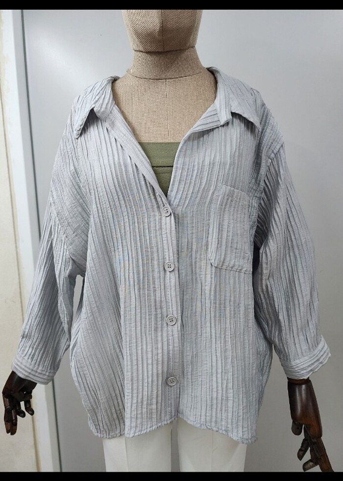 Gri Gömlek  - Görsel 3