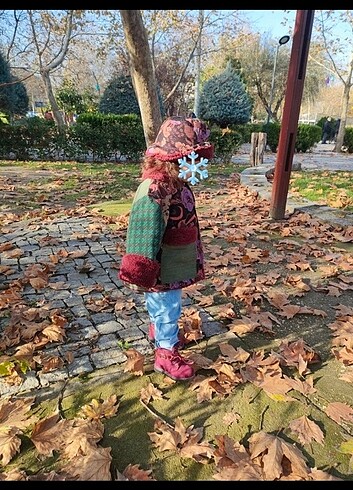 4 Yaş Beden bordo Renk Tasarım Mont Kaban