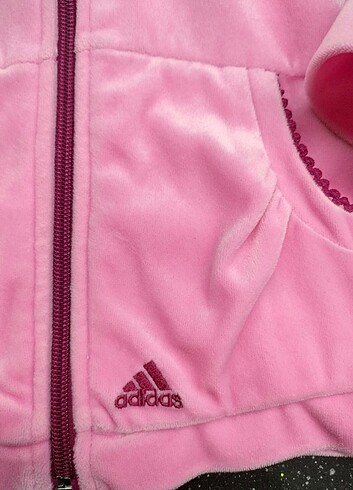 4 Yaş Beden pembe Renk Adidas Kalpli Kapüşonlu Sweatshirt 