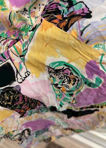 m Beden Pull&bear crop Bohem Çok Renkli Batik Desenli Gömlek
