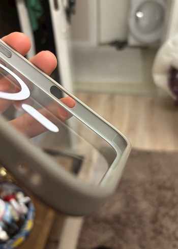 Apple 16 pro max Bej Düğmeli Bohem Telefon Kılıfı - Görsel 3