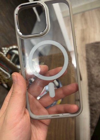 Apple 16 pro max Bej Düğmeli Bohem Telefon Kılıfı - Görsel 4