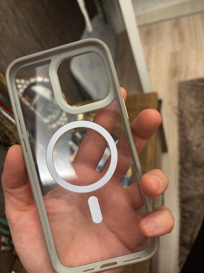 Apple 16 pro max Bej Düğmeli Bohem Telefon Kılıfı - Görsel 2