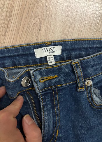 Twist Mavi Normal Boy Bol Kesim Kot Pantolon - Görsel 2