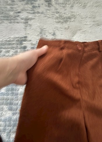 Kadın Kahverengi Midi Kumaş Pantolon - Görsel 3