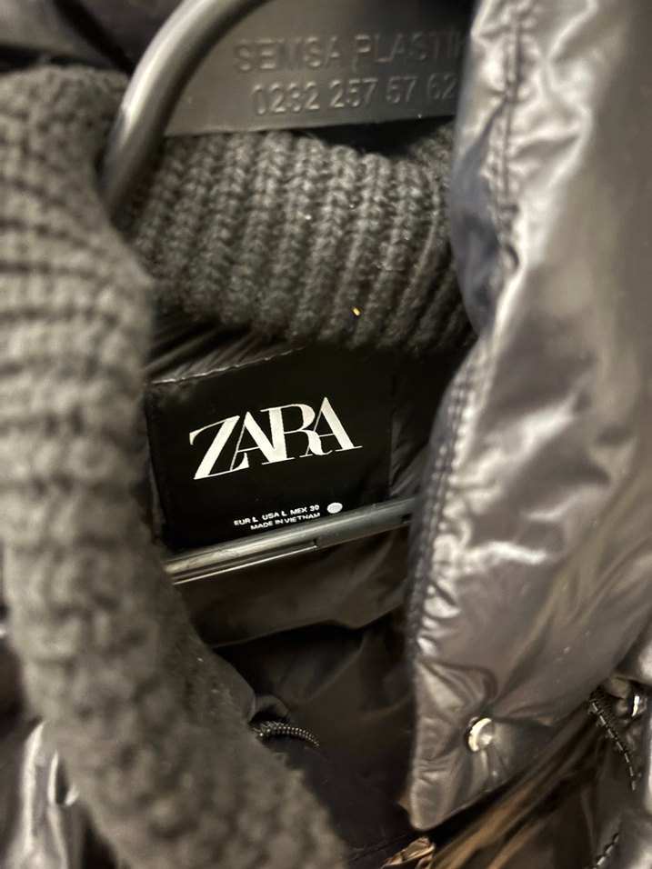 Zara triko mix Kürklü Kadın Şişme mont - Görsel 2