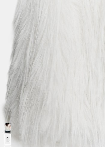 Zara Beyaz Kürk Detaylı Kolsuz Yün Yelek - Görsel 4