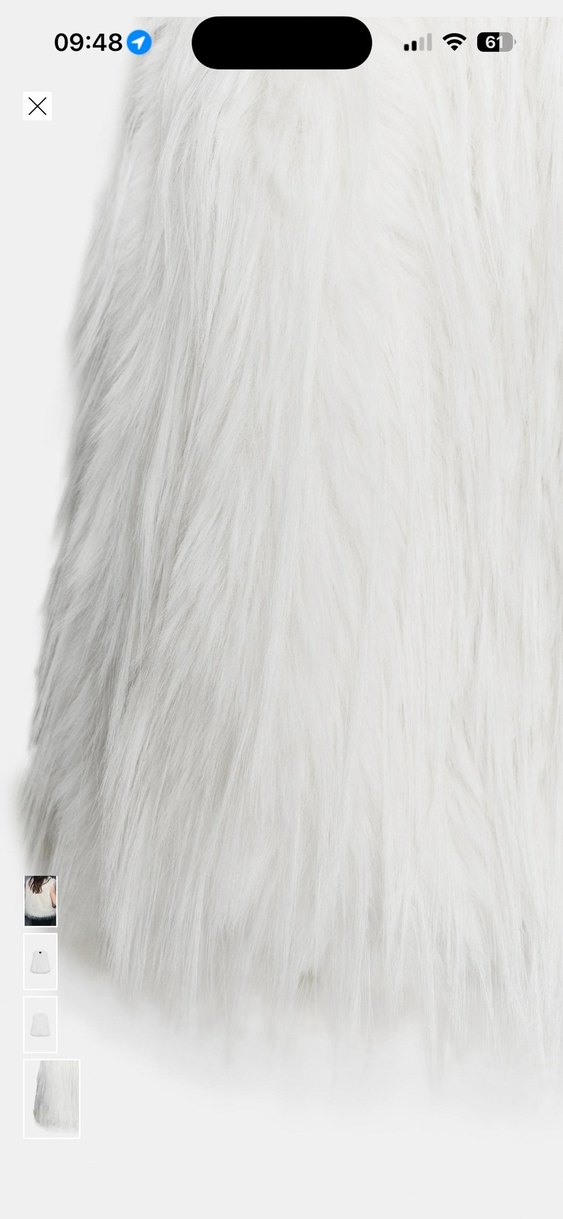 Zara Beyaz Kürk Detaylı Kolsuz Yün Yelek - Görsel 4