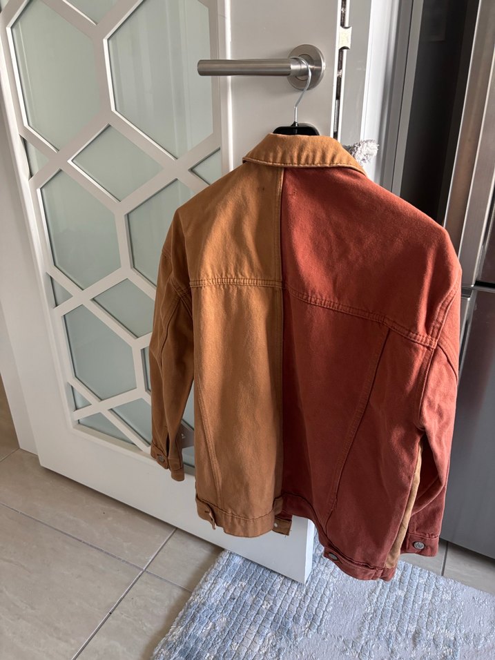 Trendyol Düğmeli Kahverengi kot Ceket gömlek - Görsel 3