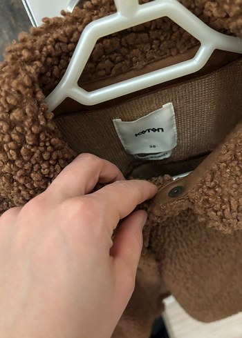 Koton buklet Kahverengi Peluş Kadın Ceket gömlek - Görsel 2