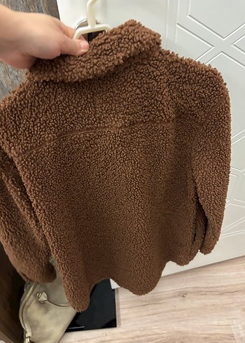 Koton buklet Kahverengi Peluş Kadın Ceket gömlek - Görsel 3