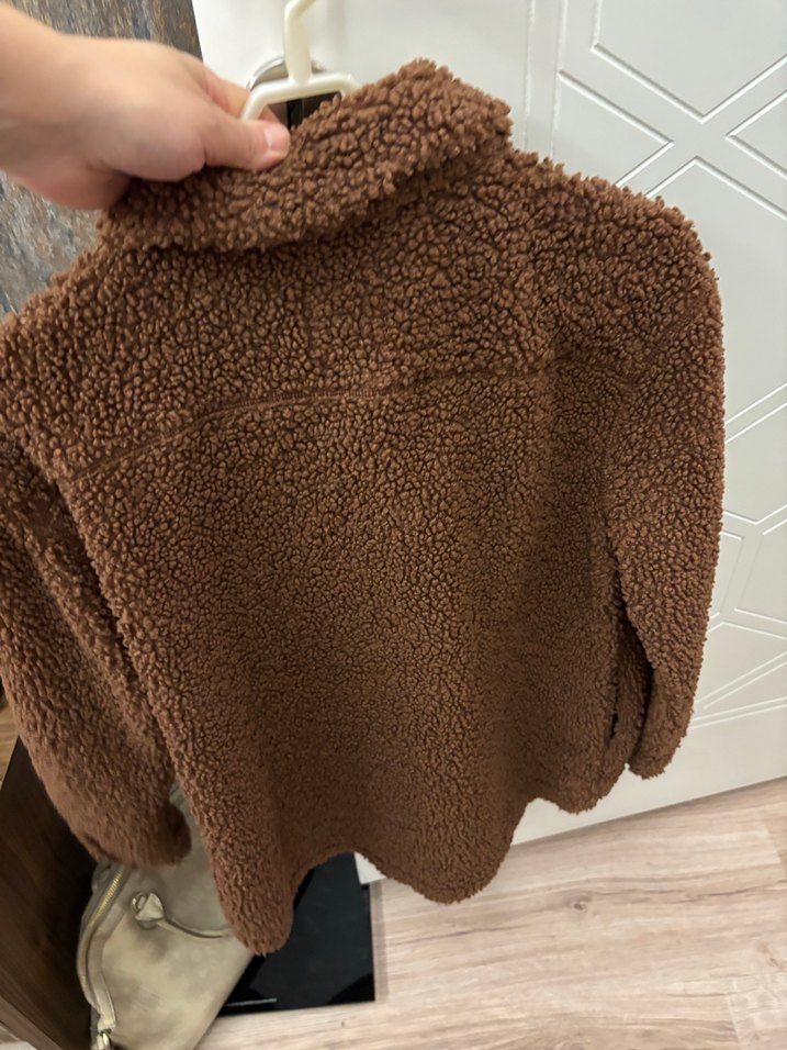 Koton buklet Kahverengi Peluş Kadın Ceket gömlek - Görsel 3