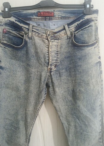 Vintage Gri Tie-Dye Erkek Denim Jean - Görsel 2