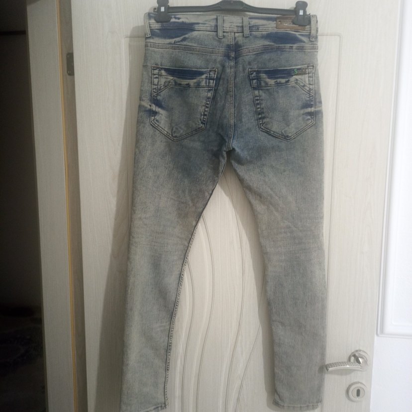 Vintage Gri Tie-Dye Erkek Denim Jean - Görsel 3