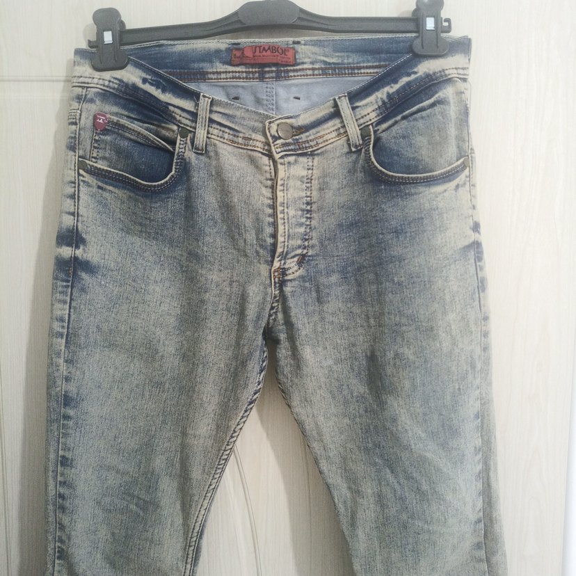 Vintage Gri Tie-Dye Erkek Denim Jean - Görsel 2