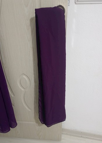 Mor Drapeli Uzun Abiye Elbise - Görsel 5