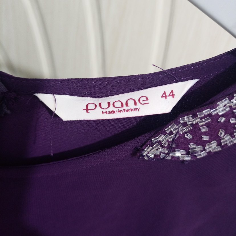 Mor Drapeli Uzun Abiye Elbise - Görsel 4