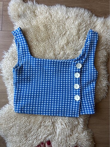 Ekose desenli crop