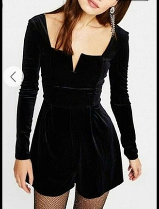 xs Beden Bershka kadife siyah şort tulum