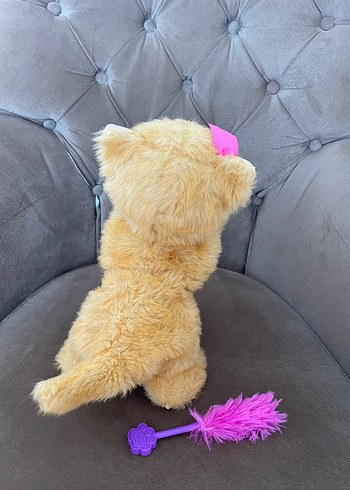 Beden Pembe Fiyonk Detaylı Peluş Kedi Oyuncak