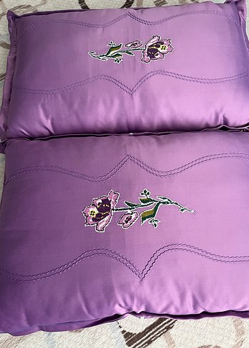 Mor İşlemeli Parlak pike takımı - Görsel 8