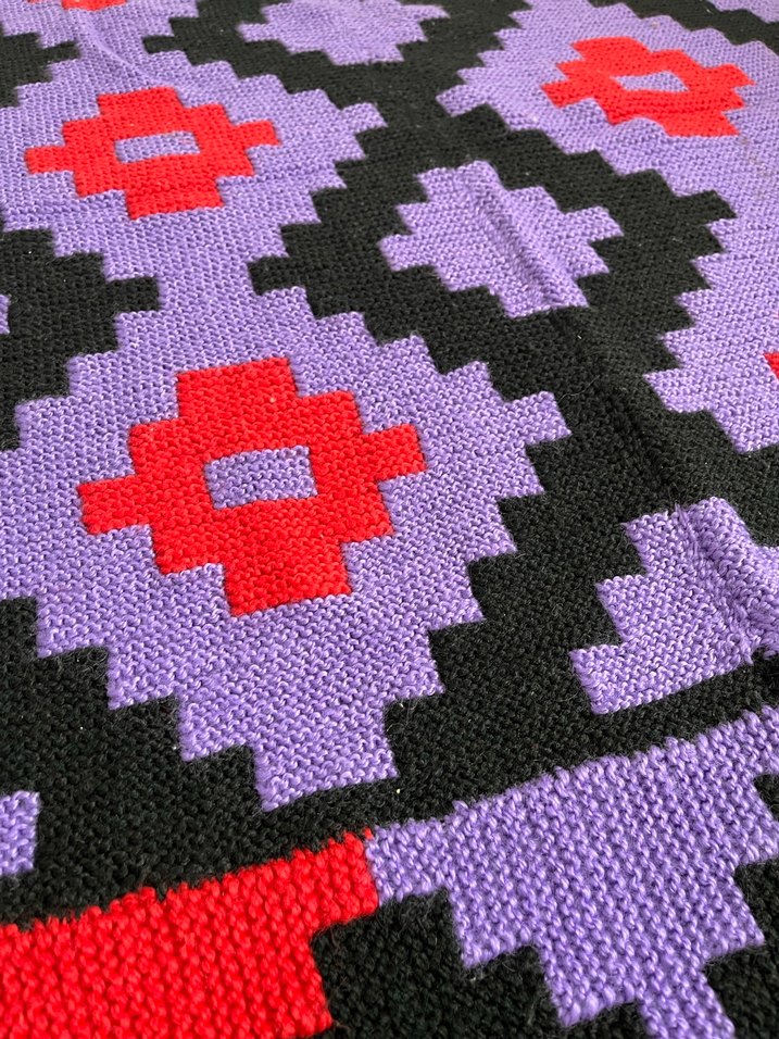 Çok Renkli Desenli el örgüsü kilim - Görsel 3