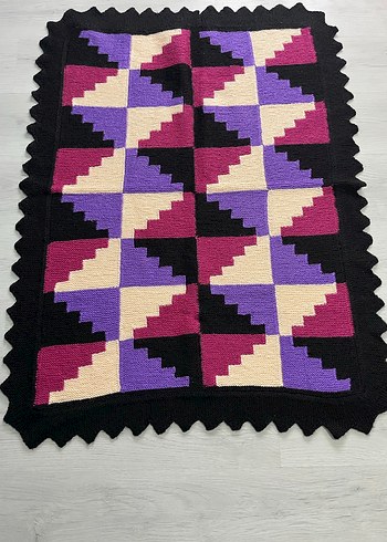 Çok Renkli Desenli el örgüsü kilim - Görsel 2