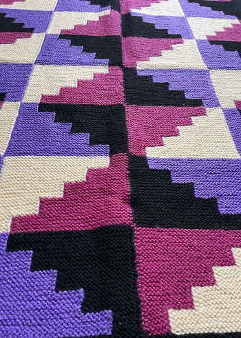 Çok Renkli Desenli el örgüsü kilim - Görsel 3