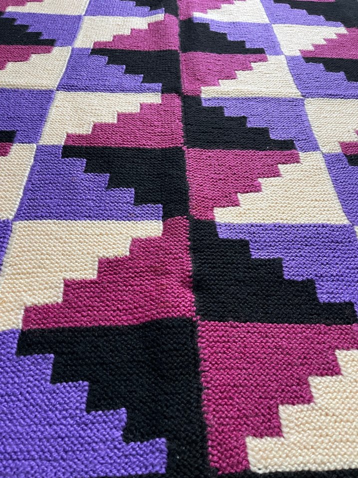 Çok Renkli Desenli el örgüsü kilim - Görsel 3