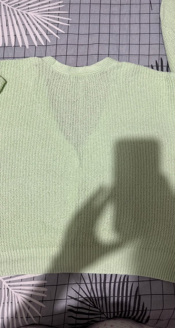 V Yaka Yeşil Triko Kadın Hırka - Görsel 5