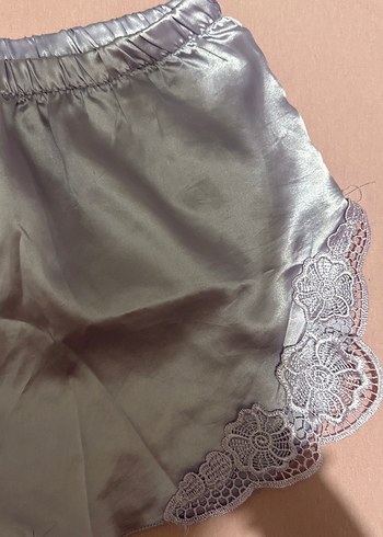 lila Bohem Mini Saten Kadın Pijama Takımı - Görsel 4