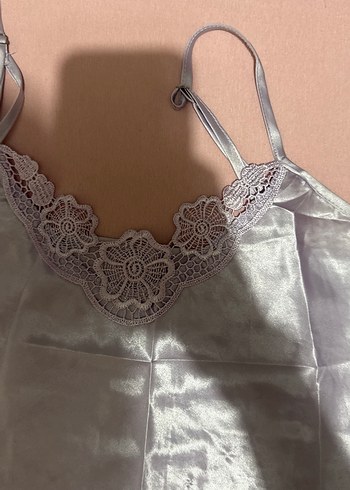 lila Bohem Mini Saten Kadın Pijama Takımı - Görsel 3