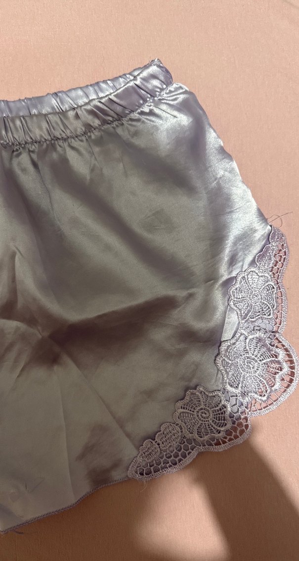 lila Bohem Mini Saten Kadın Pijama Takımı - Görsel 4