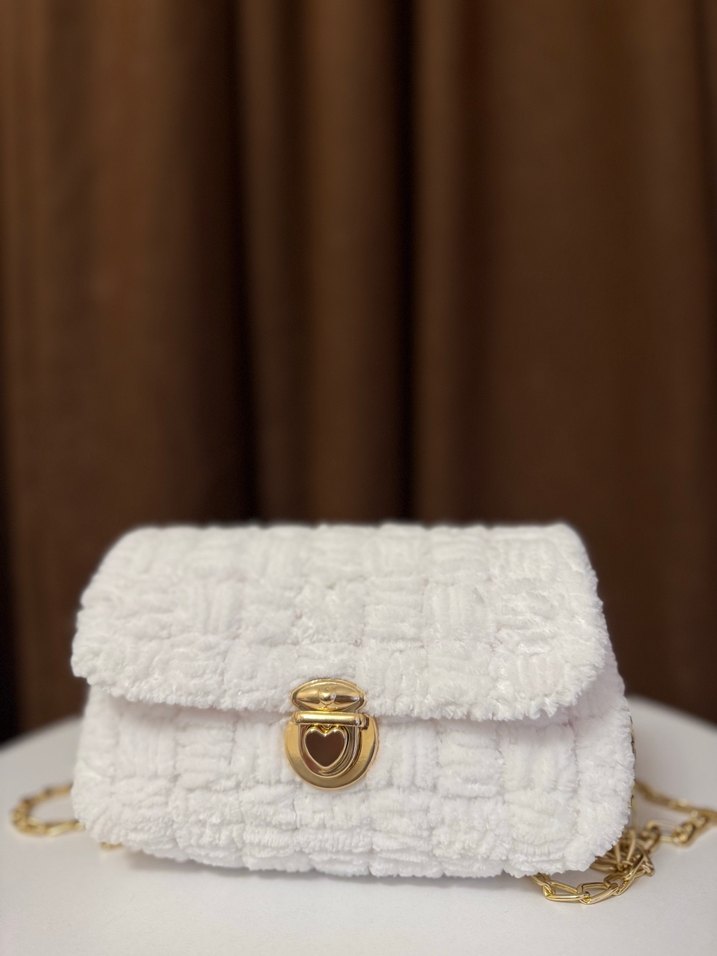 Beyaz Kanvas Kadın Çanta - Görsel 2