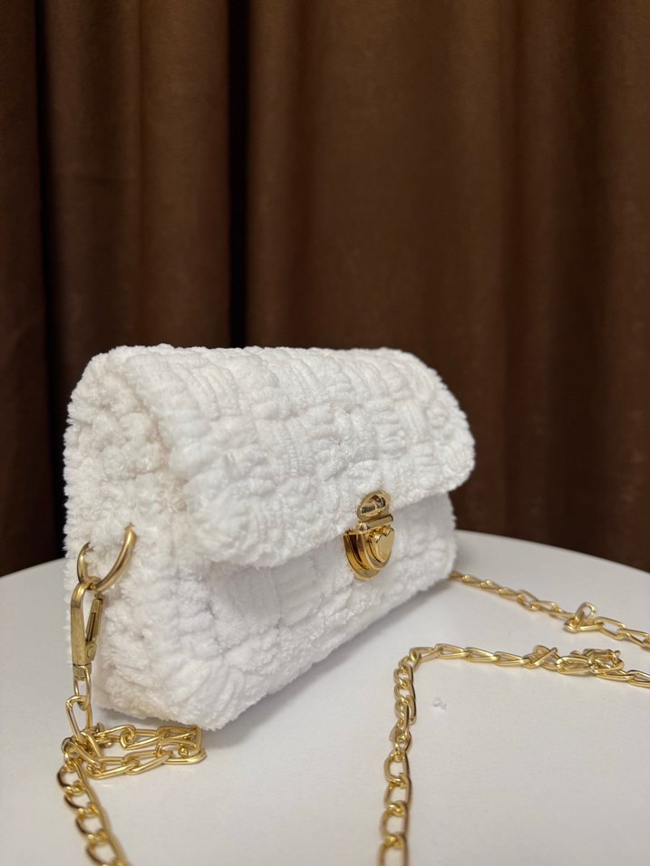 Beyaz Kanvas Kadın Çanta - Görsel 3