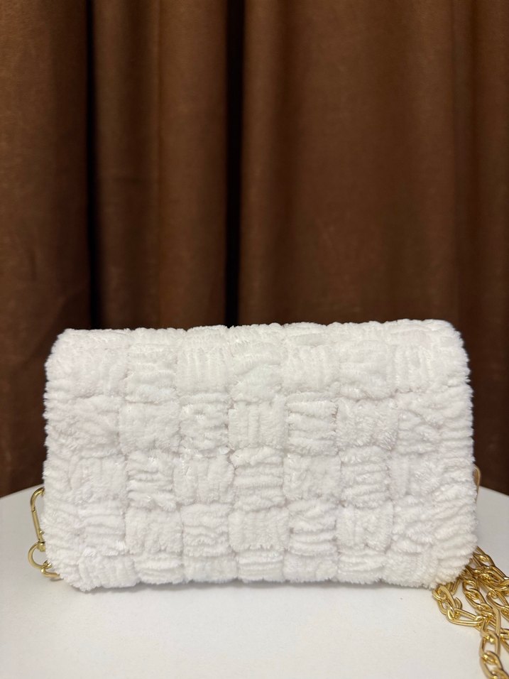 Beyaz Kanvas Kadın Çanta - Görsel 4