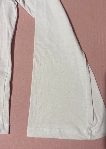 Beyaz Keten Kısa Kollu Tişört - Görsel 2