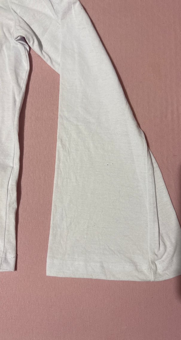 Beyaz Keten Kısa Kollu Tişört - Görsel 2