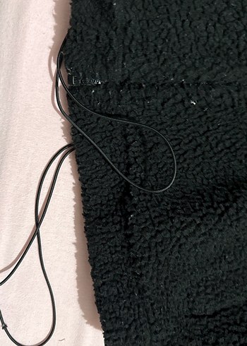 Siyah Kadın Uzun Kollu Peluş Ceket - Görsel 2