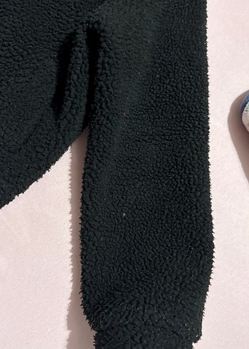 Siyah Kadın Uzun Kollu Peluş Ceket - Görsel 3