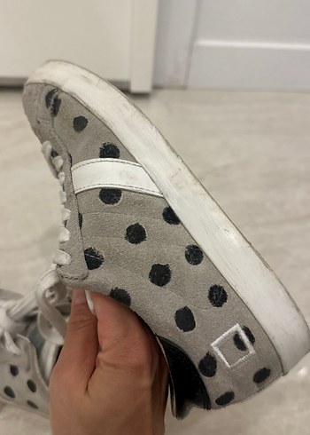 36 Beden gri Renk Gri Puantiyeli Kadın Spor Ayakkabı