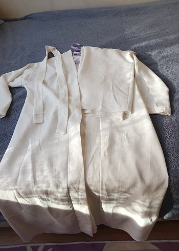 Beyaz Uzun Kollu tesettür ikili takım - Görsel 3