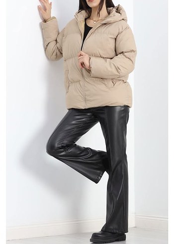 universal Beden ten rengi Renk Puffer Oversize standart (