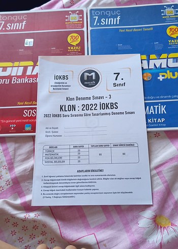 Tonguç 7. Sınıf Klon Deneme Sınavı Seti sosyal mat