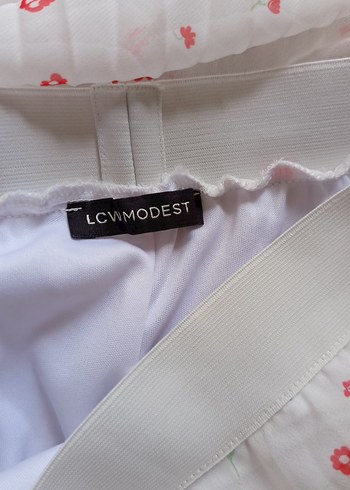 Nakışlı Beyaz Uzun Pileli Etek - Görsel 2