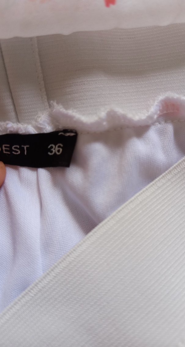 Nakışlı Beyaz Uzun Pileli Etek - Görsel 3